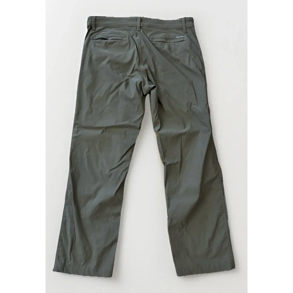 Eddie Bauer Mens 34x28  Green Travex Pants Outdoor Stretch Hiking Walking‎